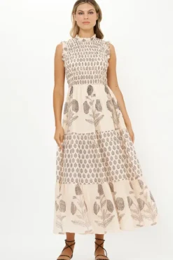 Online Sleeveless Smocked Maxi- Samba Black Maxis|Dresses