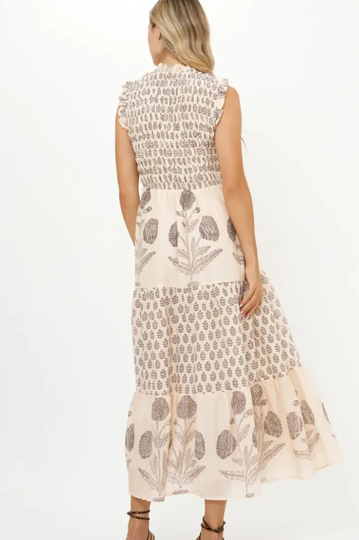 Online Sleeveless Smocked Maxi- Samba Black Maxis|Dresses