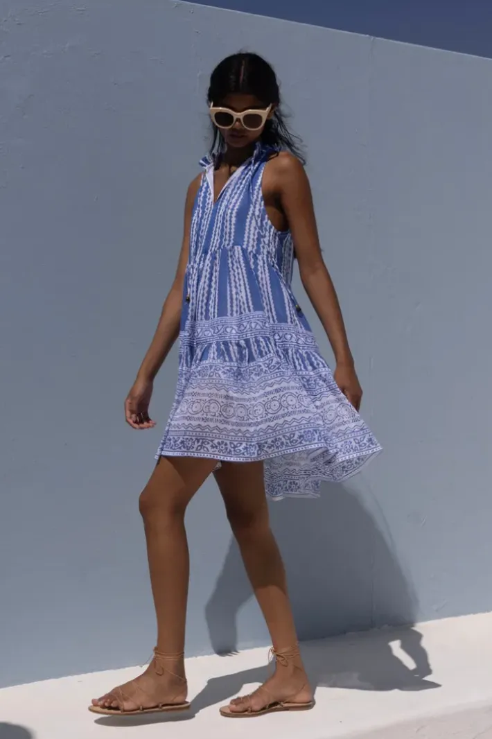 New Sleeveless Tiered Short- Ziggy Blue Short & Mini Dresses|Dresses