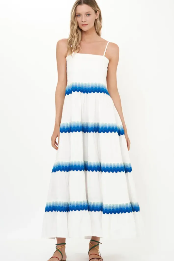 Clearance Smocked Back Maxi- Pacifica Blue Maxis|Dresses