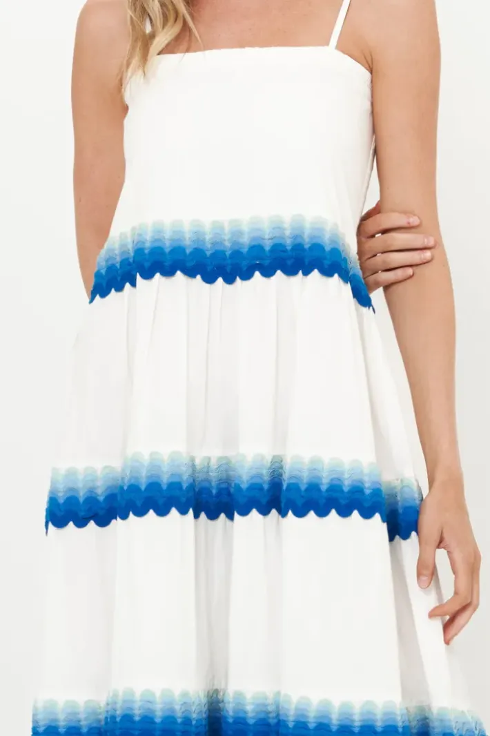 Clearance Smocked Back Maxi- Pacifica Blue Maxis|Dresses