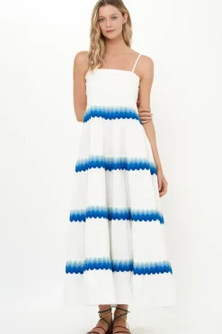 Clearance Smocked Back Maxi- Pacifica Blue Maxis|Dresses