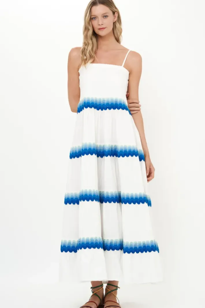 Clearance Smocked Back Maxi- Pacifica Blue Maxis|Dresses
