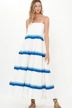 Clearance Smocked Back Maxi- Pacifica Blue Maxis|Dresses