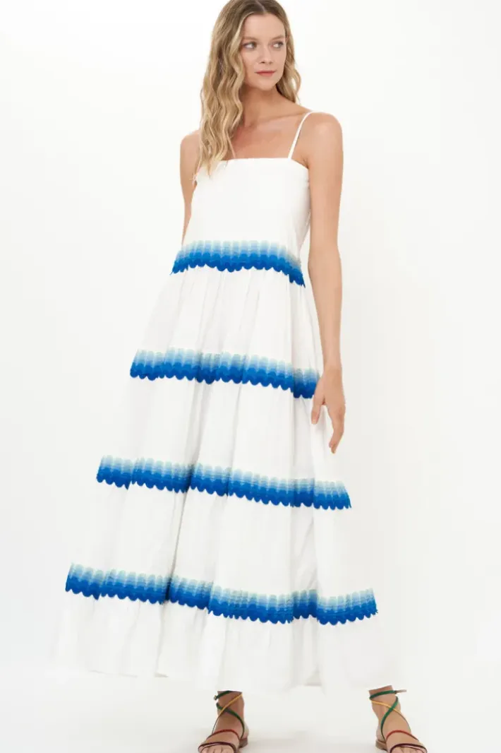 Clearance Smocked Back Maxi- Pacifica Blue Maxis|Dresses