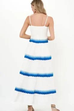 Clearance Smocked Back Maxi- Pacifica Blue Maxis|Dresses