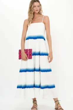 Clearance Smocked Back Maxi- Pacifica Blue Maxis|Dresses