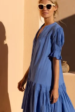 Sale Smocked Drop Mini- Bermuda Blue Short & Mini Dresses|Dresses
