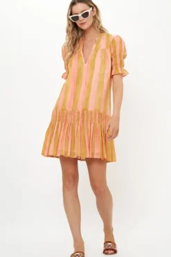 Outlet Smocked Drop Mini- Cabana Coral Short & Mini Dresses|Dresses