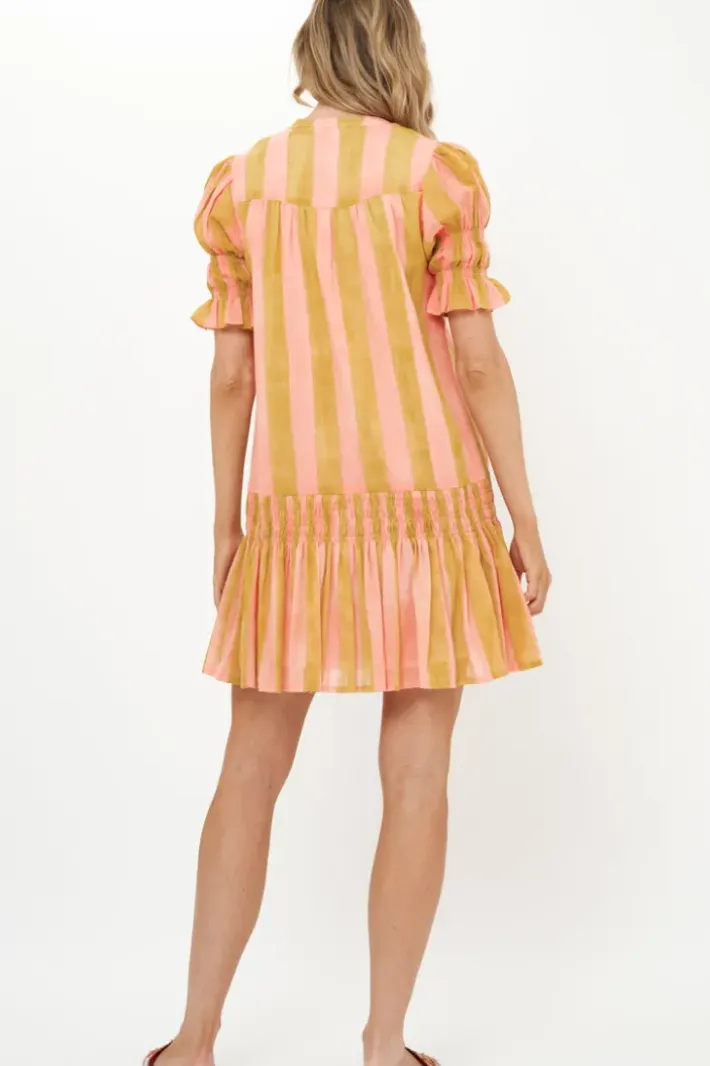 Outlet Smocked Drop Mini- Cabana Coral Short & Mini Dresses|Dresses