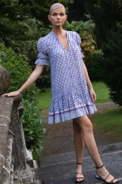 Smocked Drop Mini- Clover Blue Short & Mini Dresses