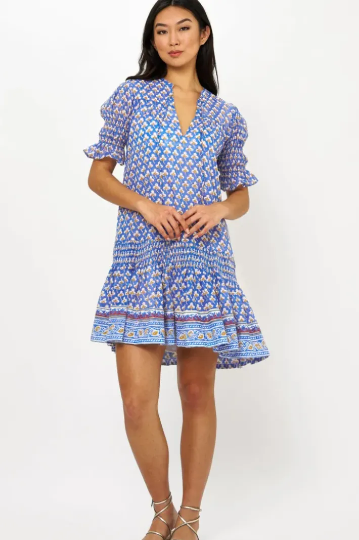 Smocked Drop Mini- Clover Blue Short & Mini Dresses