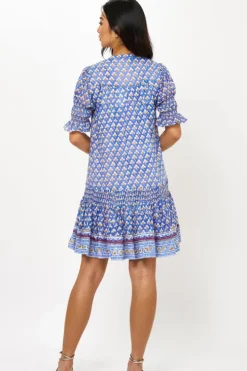 Smocked Drop Mini- Clover Blue Short & Mini Dresses