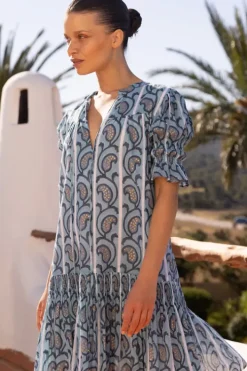 New Smocked Drop Mini- Goa Blue Short & Mini Dresses|Dresses