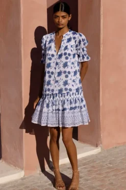 Online Smocked Drop Mini- Marion Blue Short & Mini Dresses|Dresses