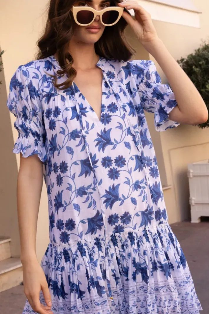 Online Smocked Drop Mini- Marion Blue Short & Mini Dresses|Dresses
