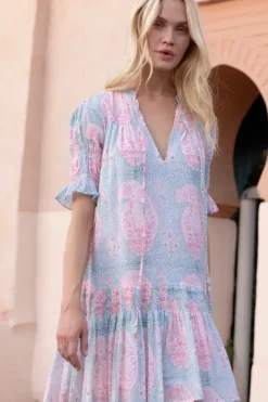 Hot Smocked Drop Mini- Samode Green Short & Mini Dresses|Dresses