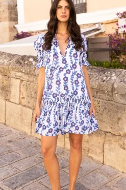 Online Smocked Drop Mini- Toscana Blue Dresses|Short & Mini Dresses