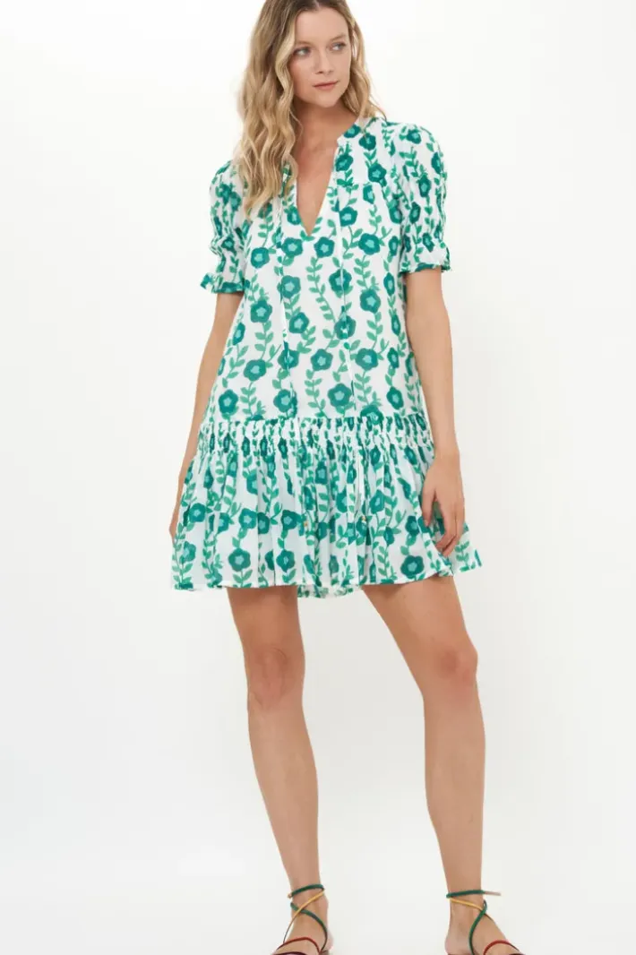Hot Smocked Drop Mini- Toscana Green Short & Mini Dresses|Dresses