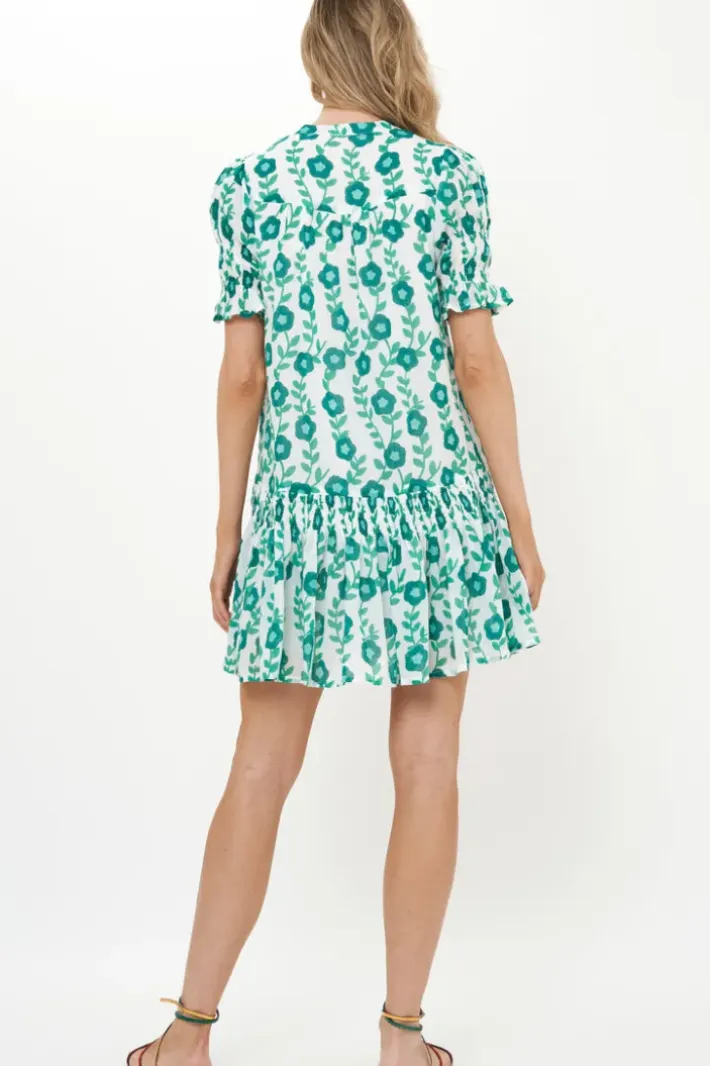 Hot Smocked Drop Mini- Toscana Green Short & Mini Dresses|Dresses