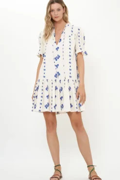 Smocked Drop Mini- Wicklow Blue Short & Mini Dresses|Dresses