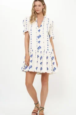 Smocked Drop Mini- Wicklow Blue Short & Mini Dresses|Dresses
