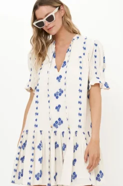 Smocked Drop Mini- Wicklow Blue Short & Mini Dresses|Dresses