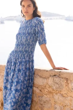 Sale Smocked Drop Waist Maxi- Pretoria Navy Maxis|Dresses