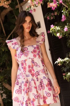 Online Smocked Square Neck Mini- Pretoria Pink Short & Mini Dresses|Dresses