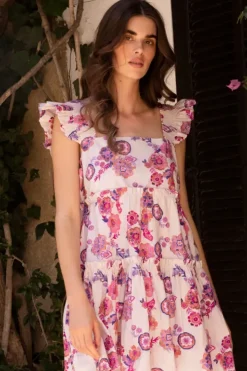 Online Smocked Square Neck Mini- Pretoria Pink Short & Mini Dresses|Dresses