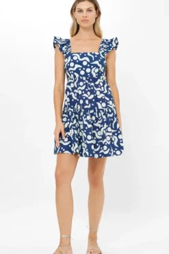 Online Smocked Square Neck Mini- Acadia Navy Short & Mini Dresses|Dresses