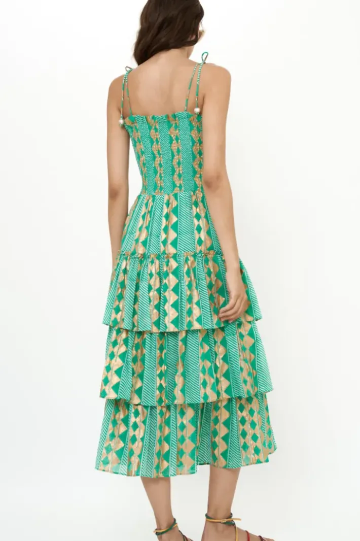Sale Smocked Tie Strap Midi- Ascot Teal Midis|Dresses