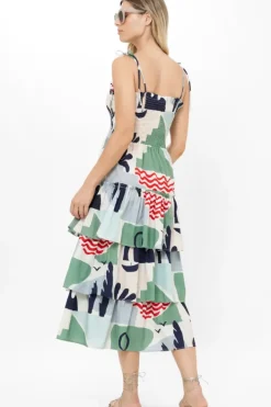 Clearance Smocked Tie Strap Midi- Riviera Sage Dresses|Midis
