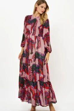 Discount Smocked Top Maxi- Arabia Crimson Maxis