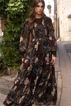 Sale Smocked Top Maxi- Turin Wine Maxis