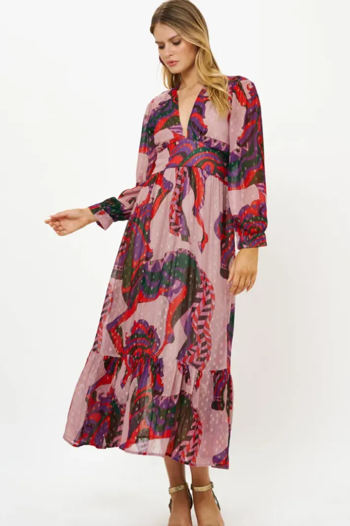 Discount Tie Back Maxi- Arabia Crimson Maxis