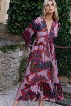 Discount Tie Back Maxi- Arabia Crimson Maxis