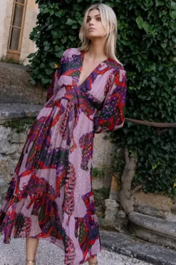 Discount Tie Back Maxi- Arabia Crimson Maxis