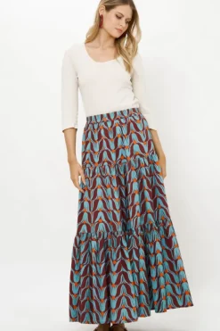 Best Tiered Maxi Skirt- Tulip Orange Matching Sets|Skirts