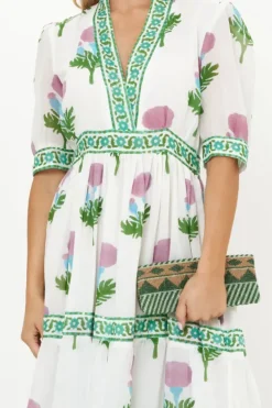 Online V-Neck Cuffed Maxi- Bloom Lilac Maxis|Dresses