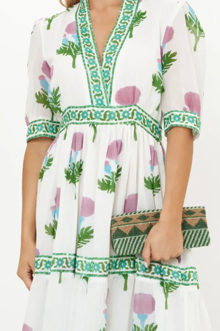 Online V-Neck Cuffed Maxi- Bloom Lilac Maxis|Dresses