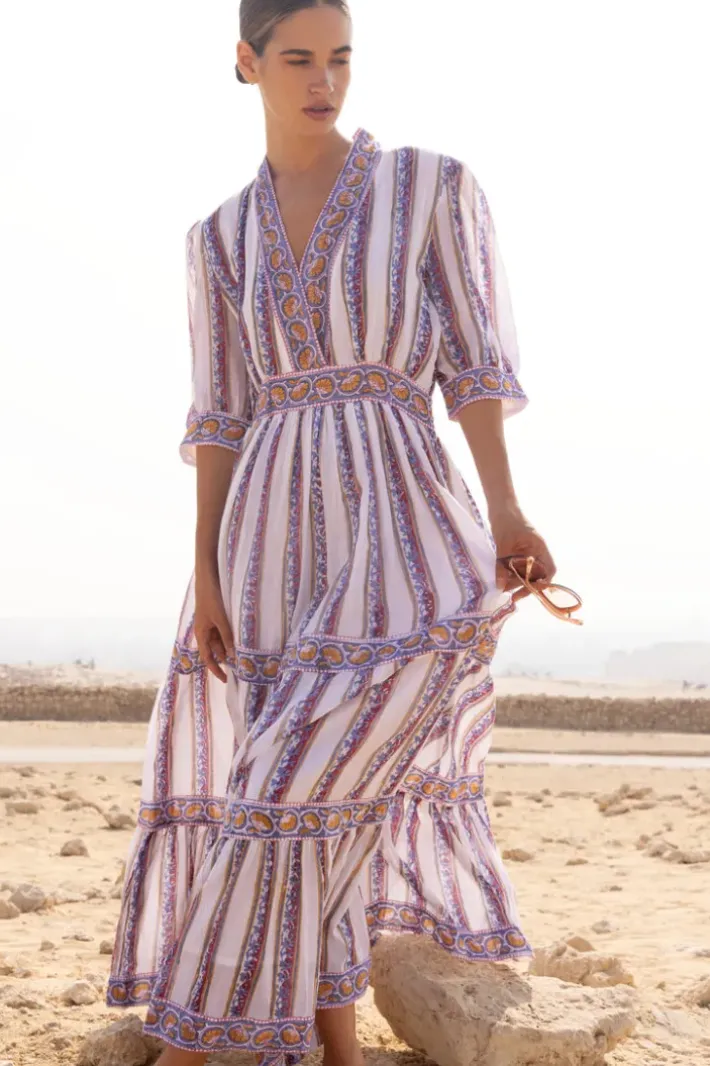 Clearance V-Neck Cuffed Maxi- Haveli Peri Maxis|Dresses