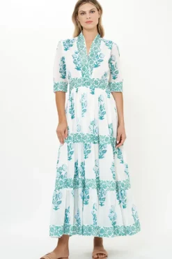 Best V-Neck Cuffed Maxi- Salvia Green Maxis|Dresses