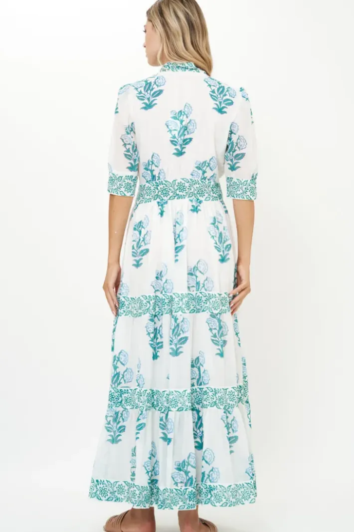 Best V-Neck Cuffed Maxi- Salvia Green Maxis|Dresses