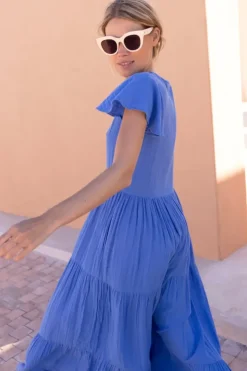 Best V-Neck Maxi- Bermuda Blue Maxis|Dresses