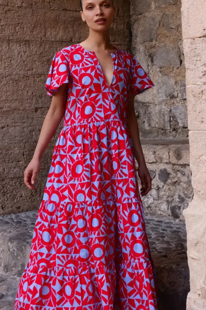 V-Neck Maxi- Eclipse Red Maxis|Dresses