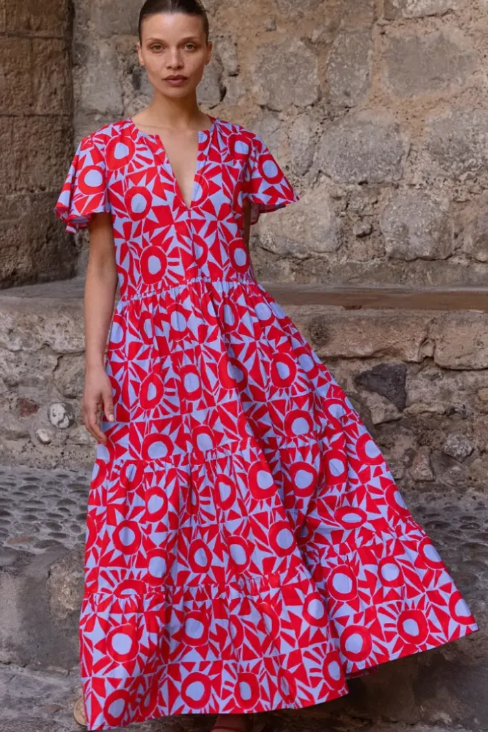 V-Neck Maxi- Eclipse Red Maxis|Dresses