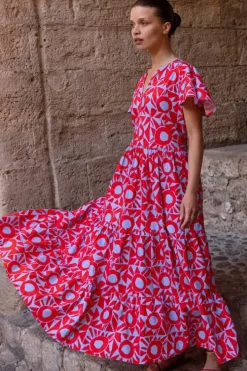 V-Neck Maxi- Eclipse Red Maxis|Dresses