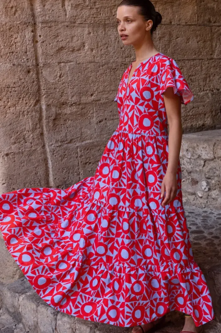 V-Neck Maxi- Eclipse Red Maxis|Dresses