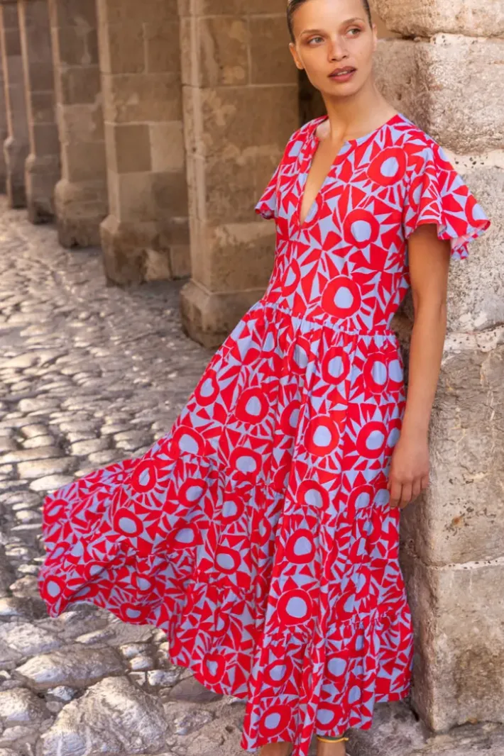 V-Neck Maxi- Eclipse Red Maxis|Dresses